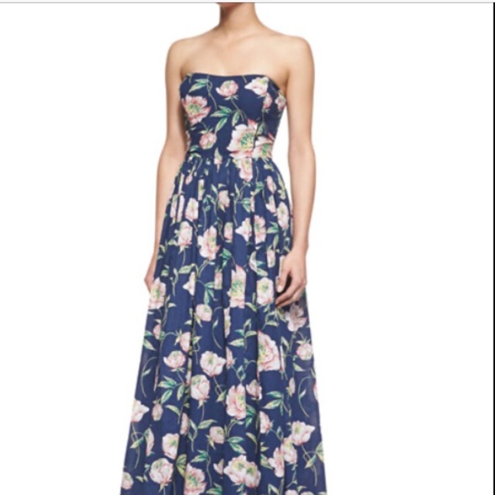 French Connection long cotton strapless maxi dress